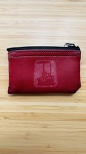 Vintage-Style Red Leather Coin Pouch BOATMEN  S Small Zipper Wallet