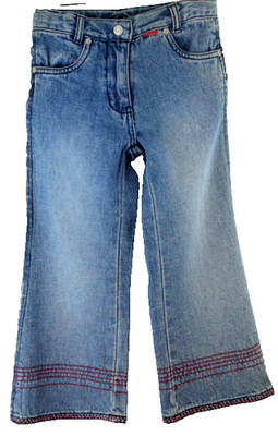 Mexx  Jeans -''Used Look'' mit Fransenzier an Außennähten & Zierstepperei, Gr. 110