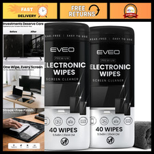 Streak-Free Electronic Screen Cleaner Wipes - 80 Pack for TV, Laptop, iPhone  M