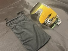 HURLEY Sunglasses Wrap Style Large Polarized Clear Frame Sunset Golden Lens NEW