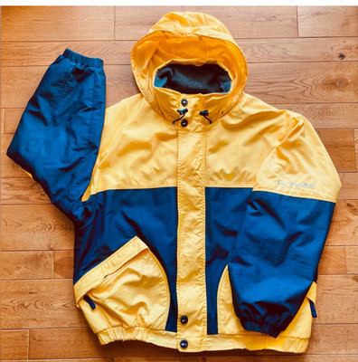 1990s Tommy Hilfiger XL Fleece Lined Weatherproof Yellow Retro Jacket Vintage
