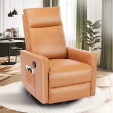 Rocking Recliner Chair with Footrest Single Sofa for Living Room Office Brown