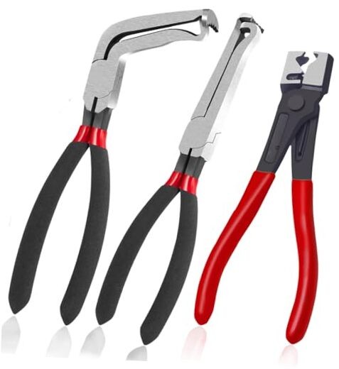 3 Packs Electrical Disconnect Pliers Automotive 2 Straight + 60 Dgree