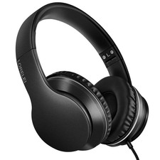 X6 Over-Ear Wired Stereo Bass Headphones with Microphone, Lightweight, Foldab...