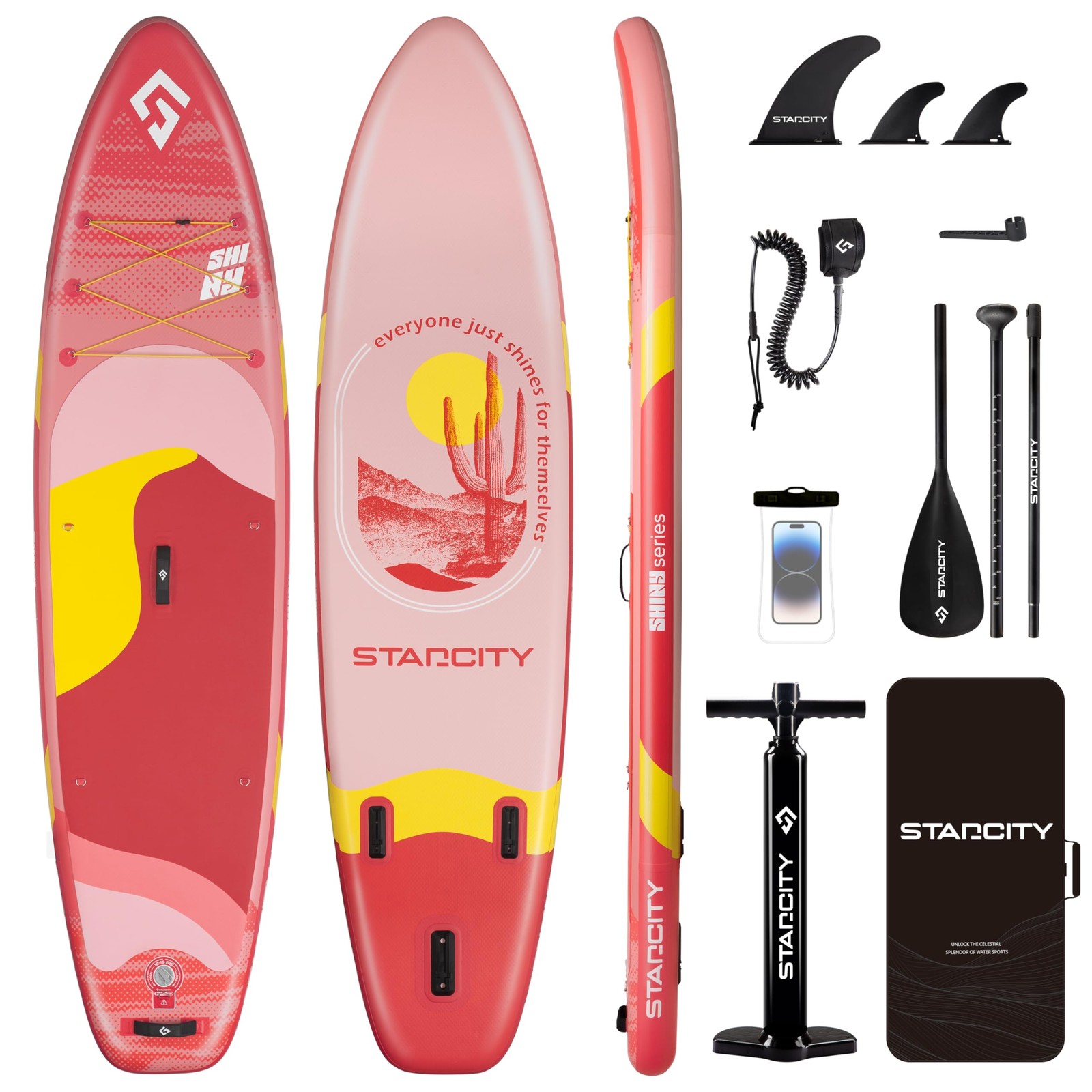 11ft x 34in x 6in Inflatable Stand Up Paddle Board with Wide Deck