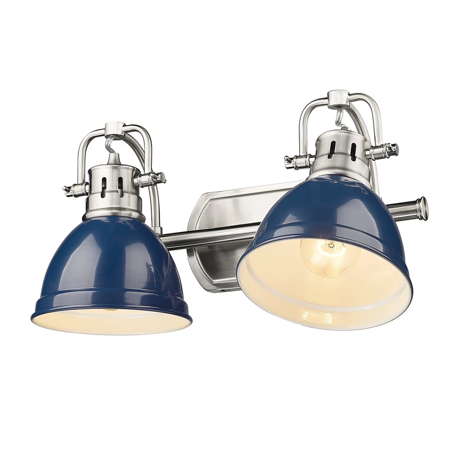 Tocador de baño Golden Lighting 3602-BA2 PW Duncan 2 luces 17"W - peltre/mate Foto 3 de 4