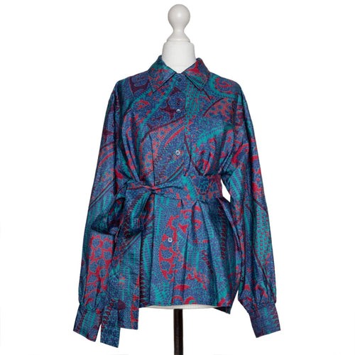 Yves Saint Laurent Rive Gauche, Yves Saint Laurent Rive Gauche Vintage Bluse mit auffälligem Allover-Print