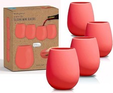 Sili Wraps Unbreakable Silicone Wine Glasses | Set Of 4-12oz | Bpa-free |