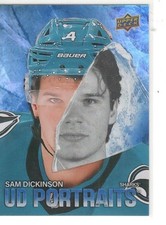 25-26 UPPER DECK 2 UD YOUNG GUNS PORTRAITS  # P-43 SAM DICKINSON SAN JOSE SHARKS