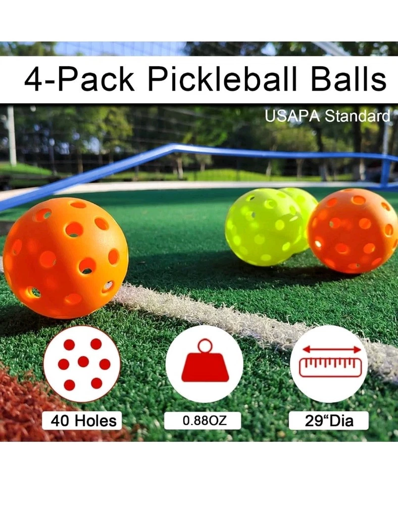 Pickleball Net for Driveway with 22FT Regulation Size Pickleball Net, 4 Outdoor Pickleball Net for Driveway with 22FT Regulation Size Pickleball Net, 4 Outdoor
