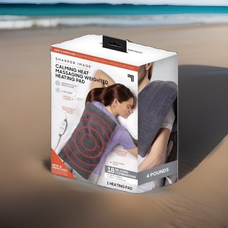 Calming Heat Massaging Weighted Heating Pad by Sharper Image