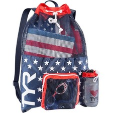 TYR 40L Big Mesh Mummy Backpack, Red White Blue LBMMB3642