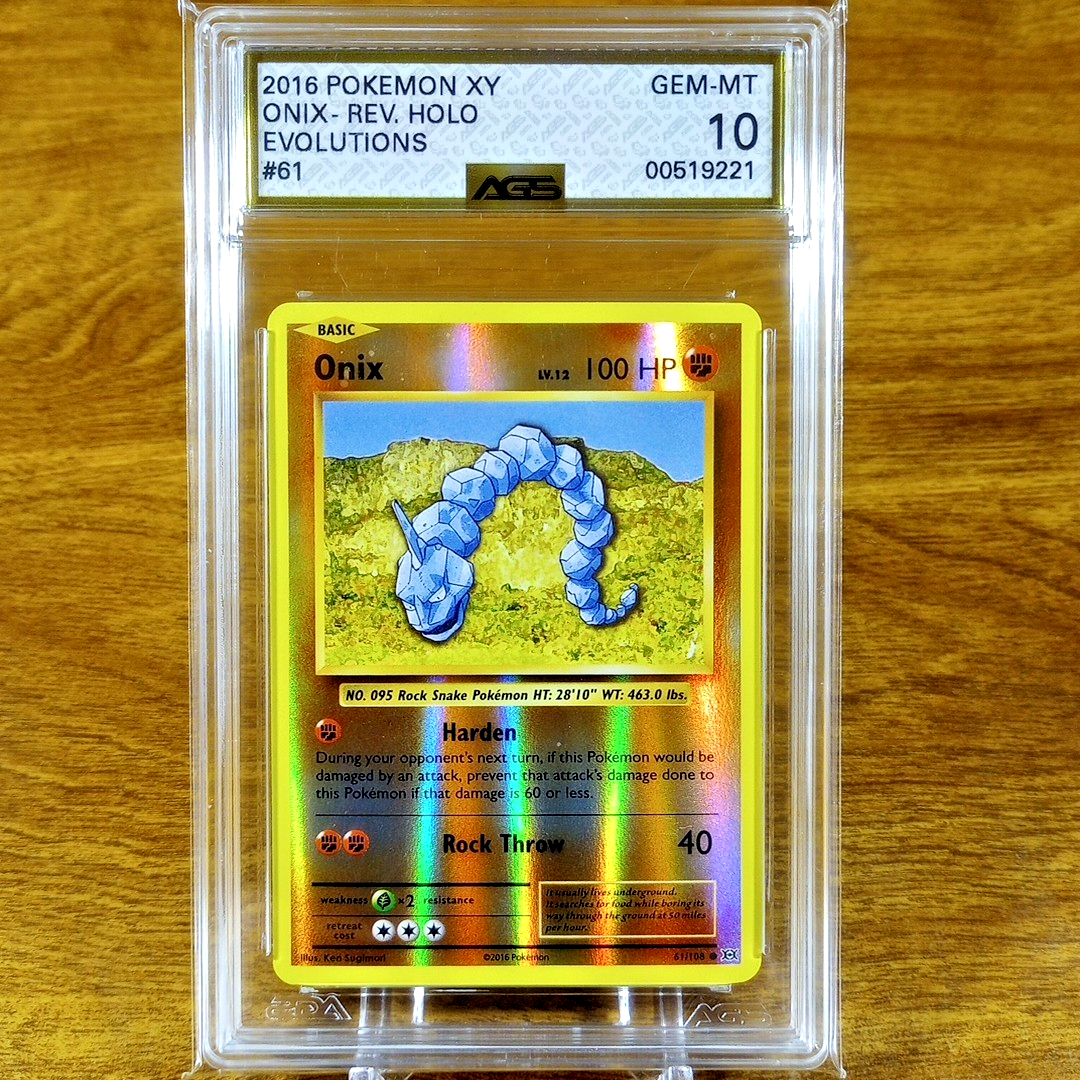 Pokemon XY Evolutions Onix 61/108 AGS Gem-MT 10 Common Reverse