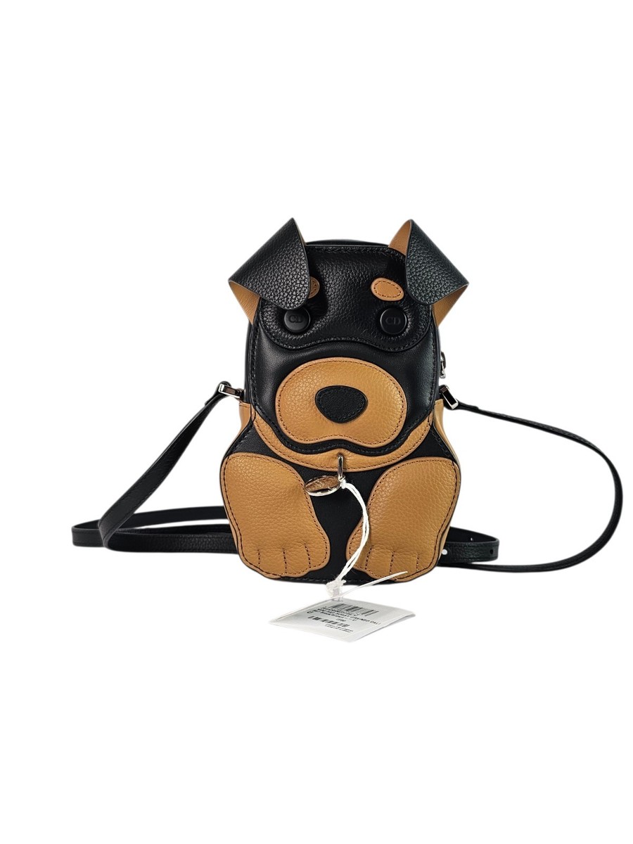 DIOR Bobby Dog Puppy Shoulder Zip Mini Leather Shoulder Crossbody