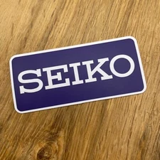 SEIKO Sticker - Blue Vintage Watch Decal with Border - Weatherproof!  4”x2”