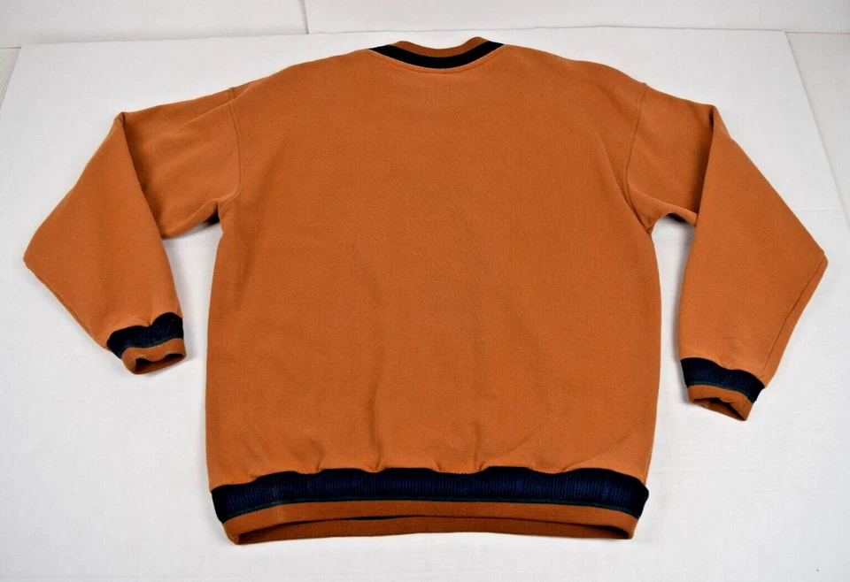 Sudadera De Colección Nike Talla L Años 90 Bronce Azul Marino Borde Swoosh Marca Centro Foto 2 de 4