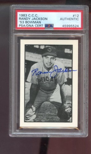 1983 C.C.C. 1953 Bowman RP #12 Randy Jackson AUTO SIGNED Autograph Card PSA/DNA - Picture 1 of 2