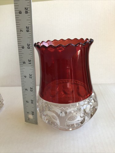 Antique EAPG Ruby Stain Adams Company King Crown Pattern 6” Celery Vase - Picture 6 of 8