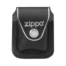 Zippo Lighter Leather Pouch Clip Bag Black Gift Boxed