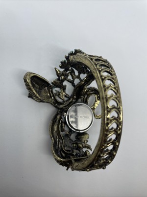 VTG READ Hinged Bracelet-watch Crystals/rhinestones Bronze  display picture 1
