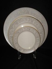 FRANCISCAN MASTERPIECE CHINA GREY RENAISSANCE - TWO PIECES - GOLD TRIM