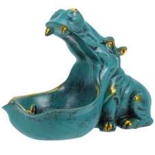  Resin Hippo Candy Dish Key Bowl Hippo Statue Figurine Home Decor Resin Big