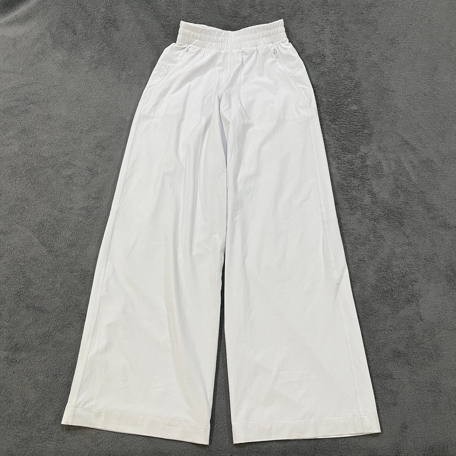 Lululemon White Wide Leg Mid-Rise Full Length Relaxed Casual Pants Women Size 0