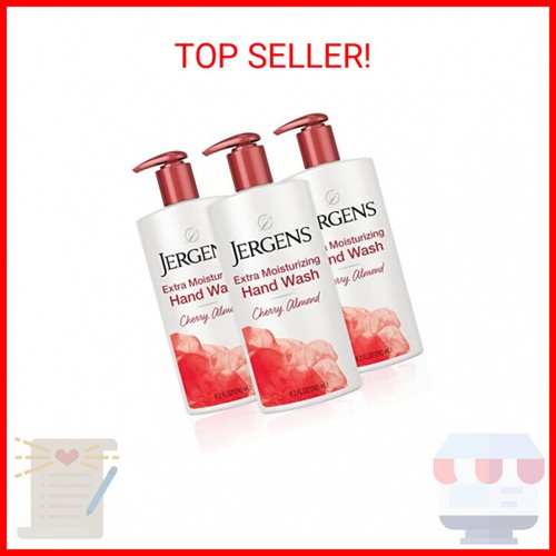 Jergens Extra Moisturizing Liquid Hand Soap, Cherry Almond Scent 3 pack