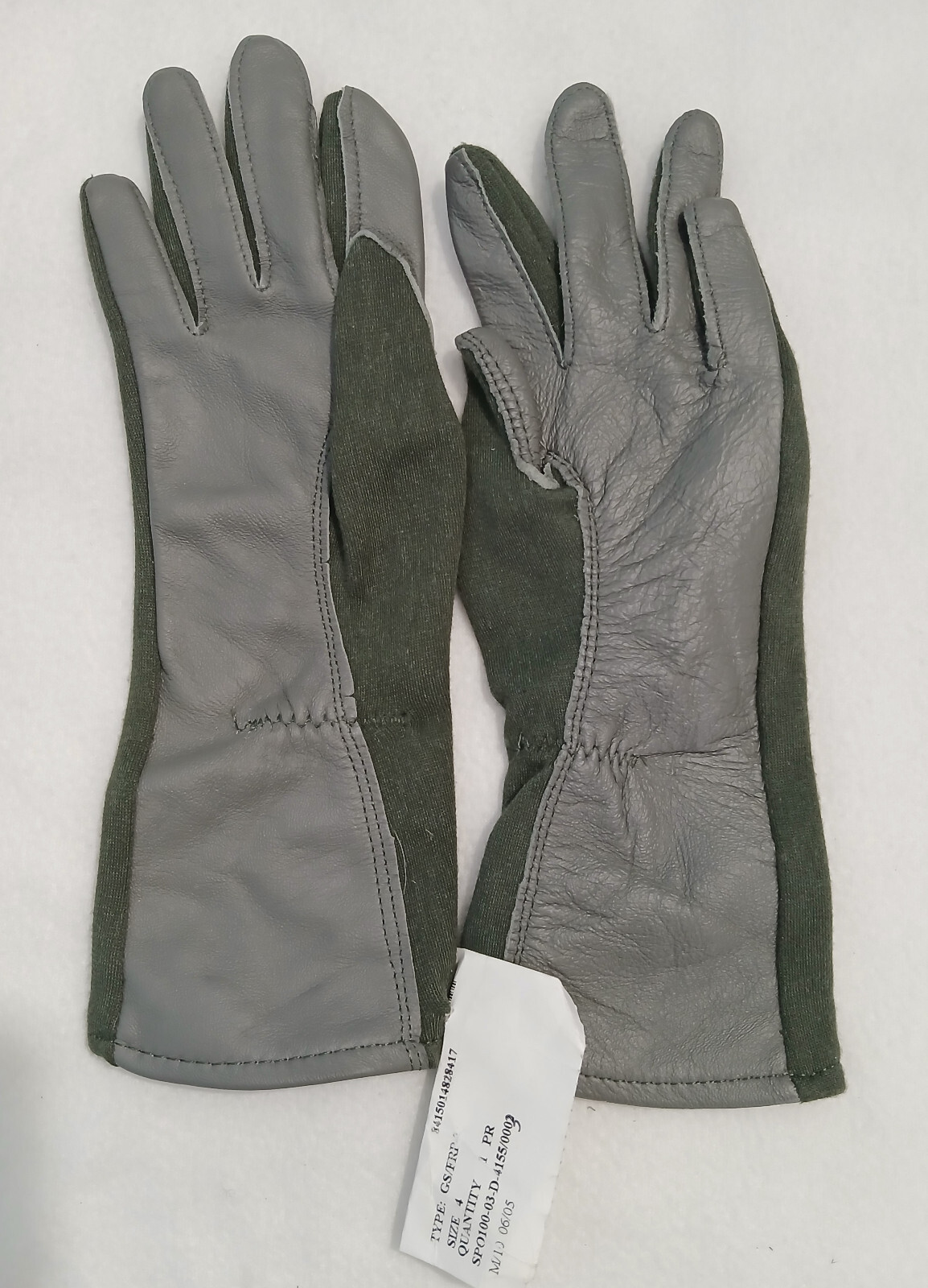 Genuine US Military Flyers Nomex Summer Gloves GS/FRP-2  Size 4 - New - NOS