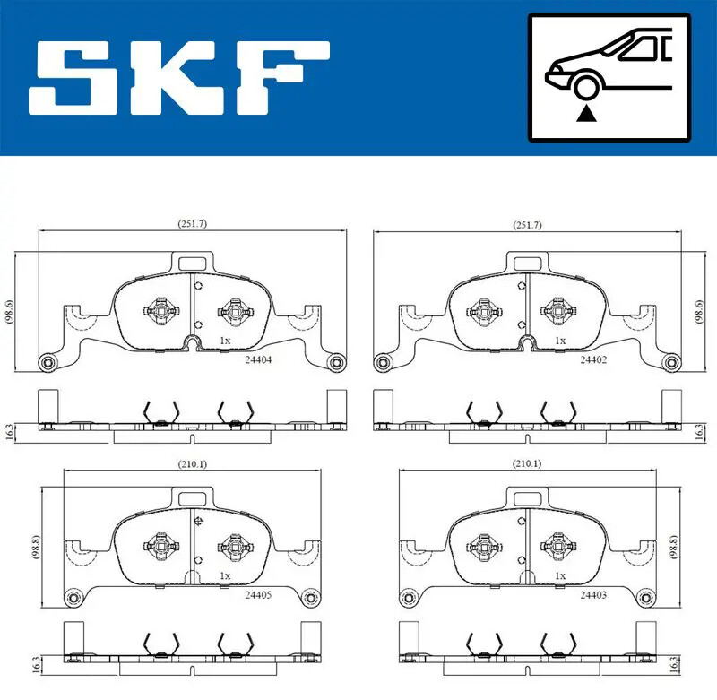 Pastiglie freno VKBP 80277 SKF per AUDI A4 B9 A4 B9 Avant A4 Allroad B9 Q5 A5