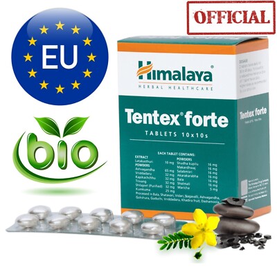 Himalaya Tentex Forte Bio Official Herbals Himalaya 10 tablets Organic FRESH NEW