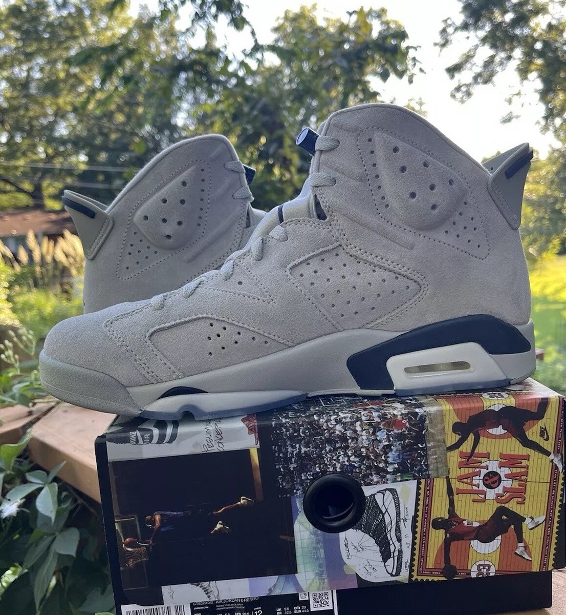 Air Jordan Retro 6 Georgetown DS Size 11 Magnet College Navy Grey