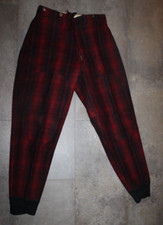 Vintage 50s Woolrich Mackinaw Hunting Pants Red Black Plaid Check Wool 32 x 28
