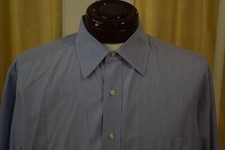 Tommy Hilfiger Blue Cotton Dress Shirt Men's M 15.5 - 32-33 TLC Lifetime Collar