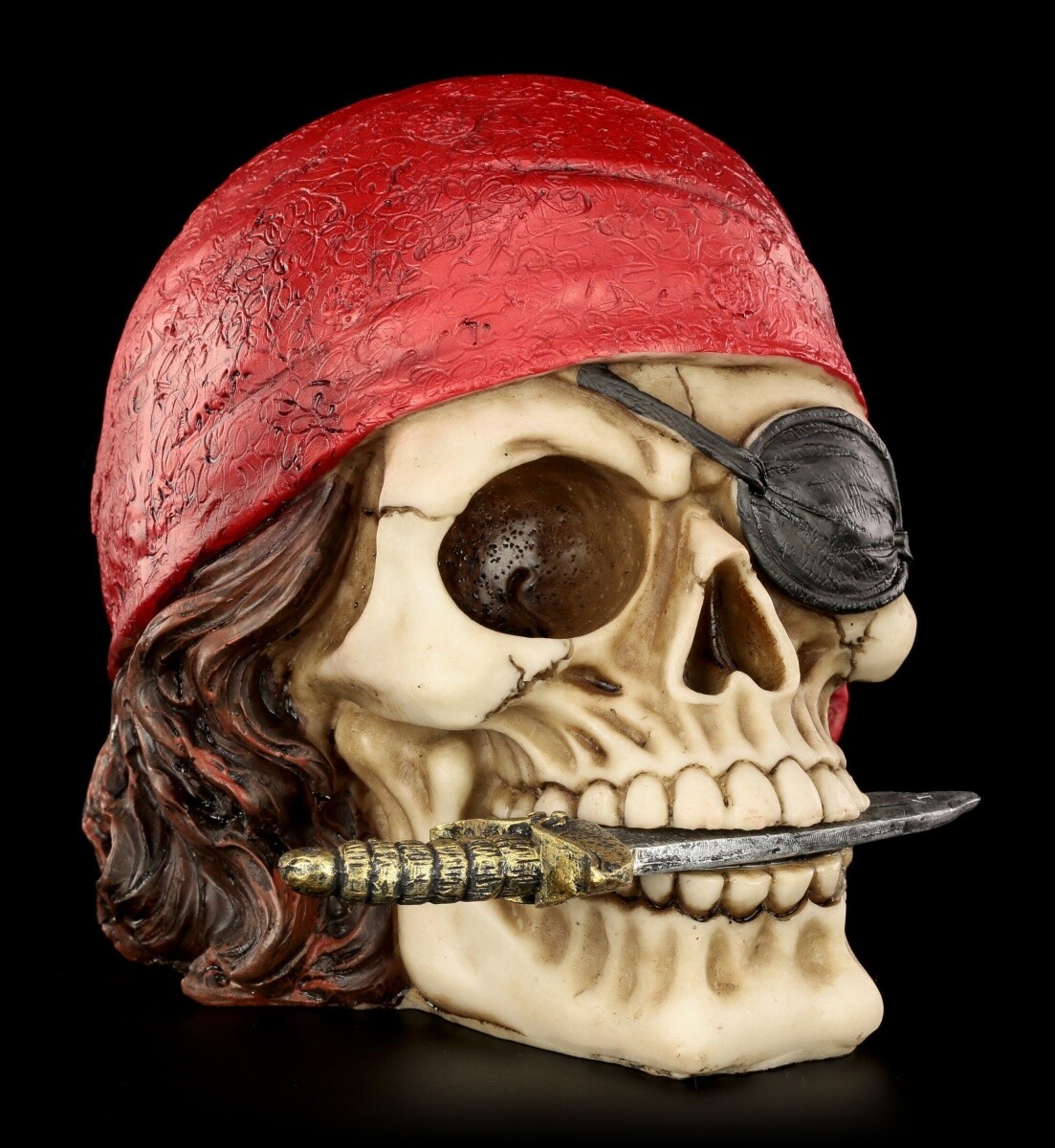 Calavera - Pirata con Rojo Pañuelo Cabeza - Figura Partydeko Cumpleaños