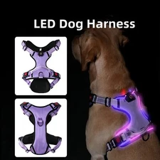 No Pull Dog Pet Harness Adjustable Control Vest LED Dog Harness