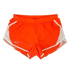 Under Armour Women's Fly By 2.0 Shorts Size XS Orange White 3 in Drawstring NWT