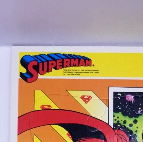 Quebra-cabeça vintage 1989 SUPERMAN Golden Frame-Tray 22 peças 14,25" L x 11,25" W - Imagem 3 de 3