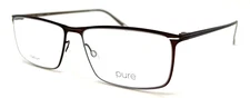 PURE - P-4006 210 56/15/140 - BROWN - NEW Authentic TITANIUM MEN EYEGLASSES