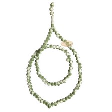 MUSLIM GIFT PRAYER Beads White Green Arabic Basmalah 7x9mm 99-bd Acrylic Tasbih