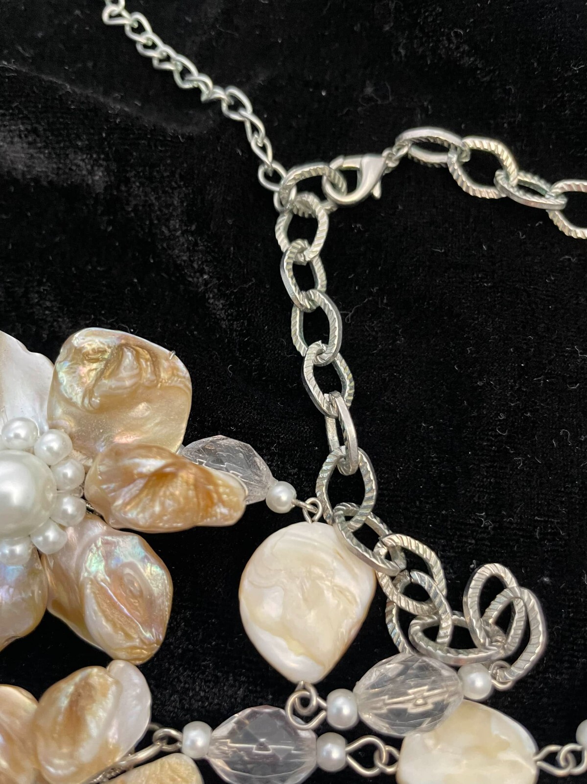 Seashell Statement Multi Strand Necklace Mother o… - image 8