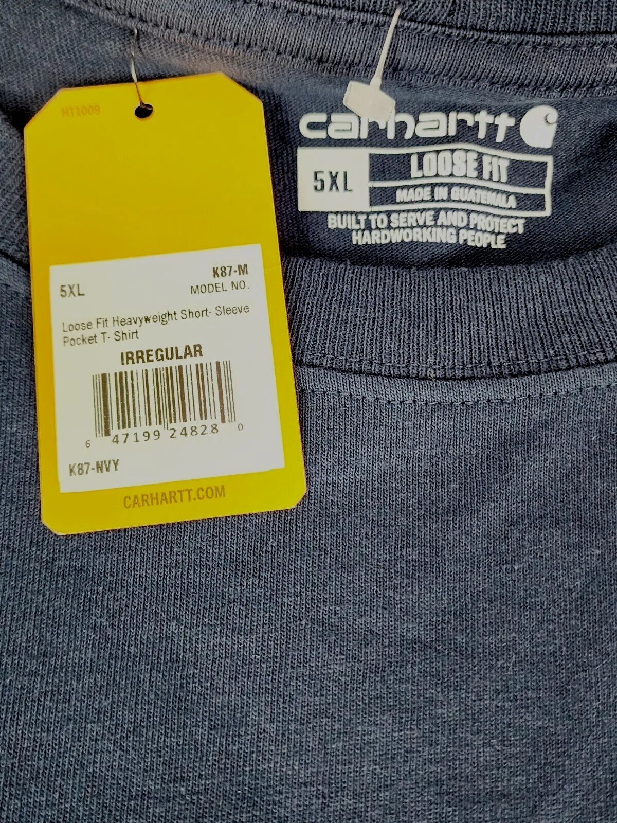 Carhartt Shirt Men's 5XL Loose Fit Heavyweight ShortSleeve Pocket Blue