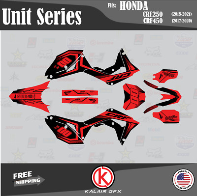Graphics Kit for  Honda CRF250 (2018-2021) CRF450 (2017-20)  Unit - Red Shift