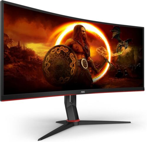 Monitor AOC Da Gaming Curvo LED 34" 3440x1440 WQHD 144Hz CU34G2X/BK - Foto 5 di 10