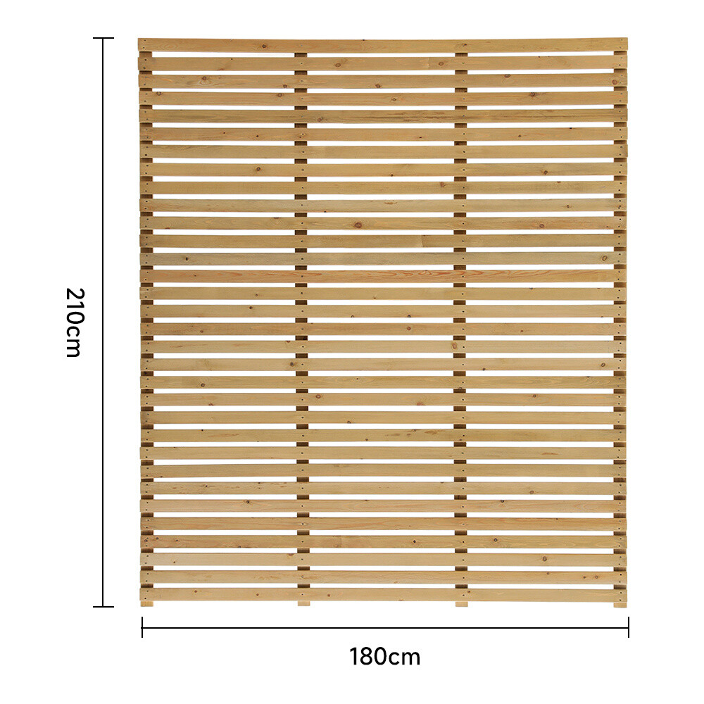 Home Garden Slatted Fence Panels Horizontal Decorative Screen Gate 2/3/4/5/6/7FT