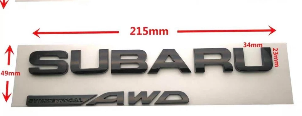 SUBARU WRX STI IMPREZA Matt Black SUBARU AWD Emblem Set - Image 4 of 4