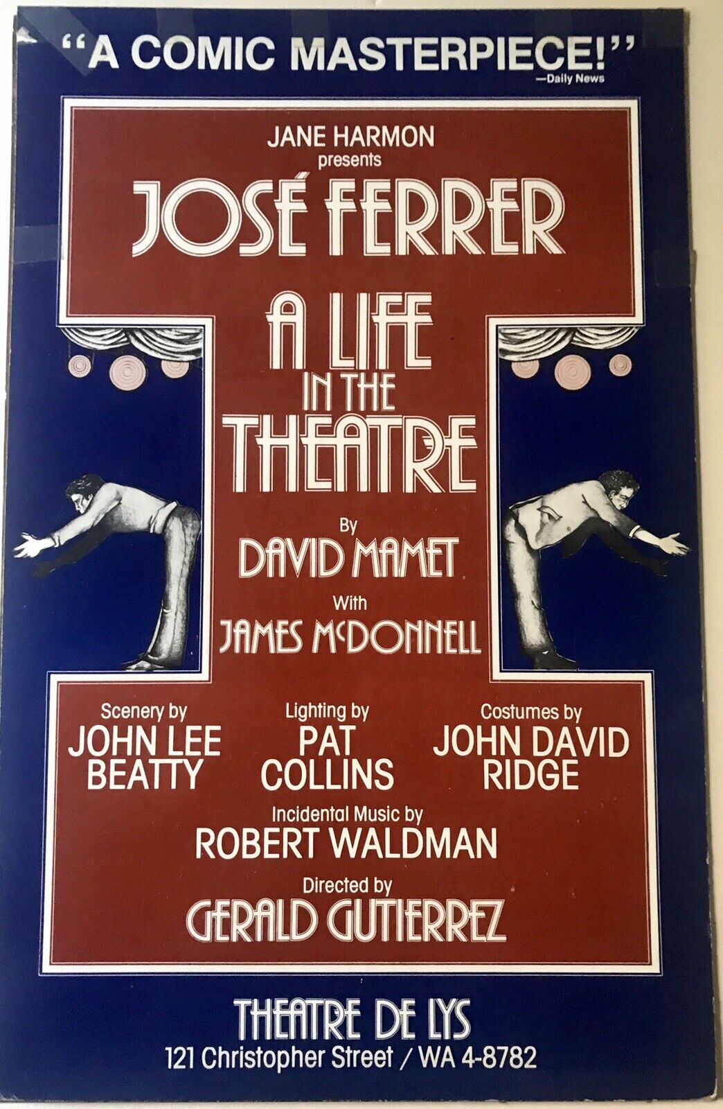 A Life In The Theatre Dallas Mall David Ferrer free Mamet Broadway Off 1977 José