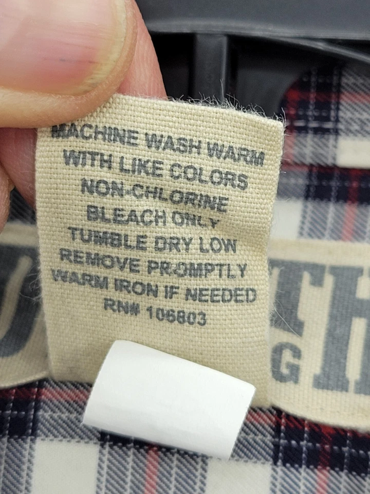 Duluth Trading Shirt Mens XL Tall Black Red White Plaid Long Sleeve Button Up - Image 4 of 4