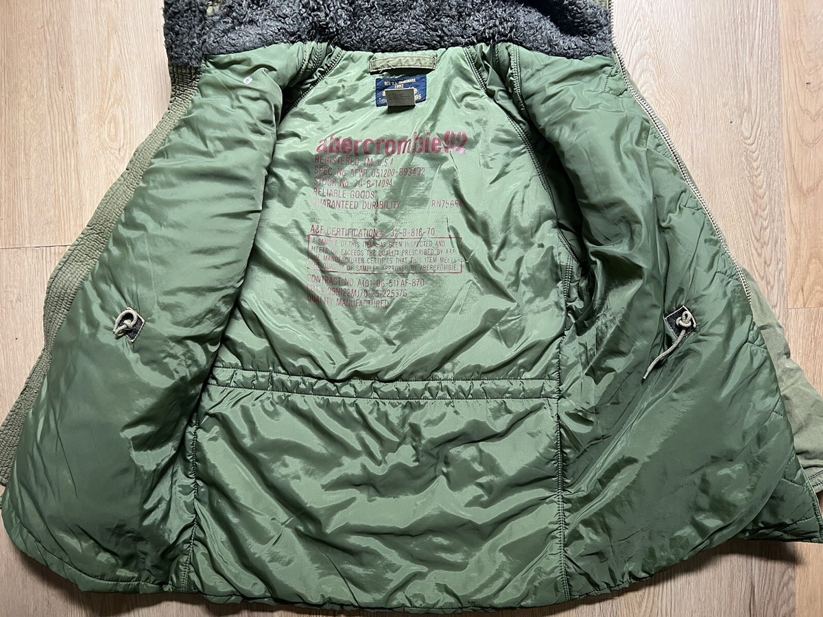 ④ Vintage Abercrombie Fitch Military Parka Bomber Size XL Women Or