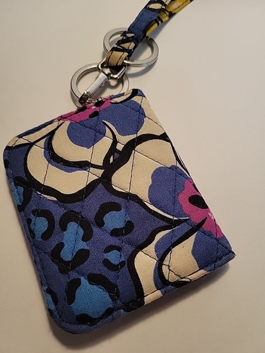 Vera Bradley Zip ID Case and Lanyard Badge Holder African Violet Print - Picture 2 of 5